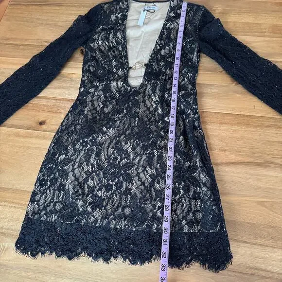 Rumored Black Lace and Sequins Mini Dress NWT